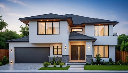 Fototapeta premium Chic and Elegant House Exterior Photography with Modern Finishes