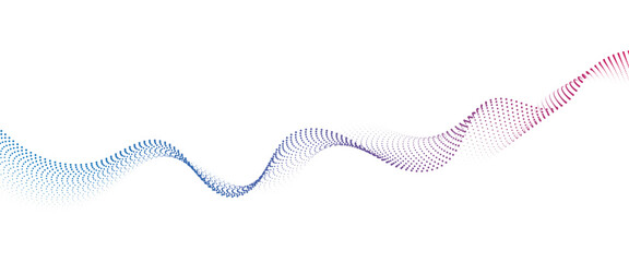 Flowing Dot Wave halftone gradient pattern on transparent background	
