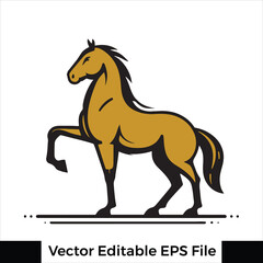 A horse  Standing with one leg raised