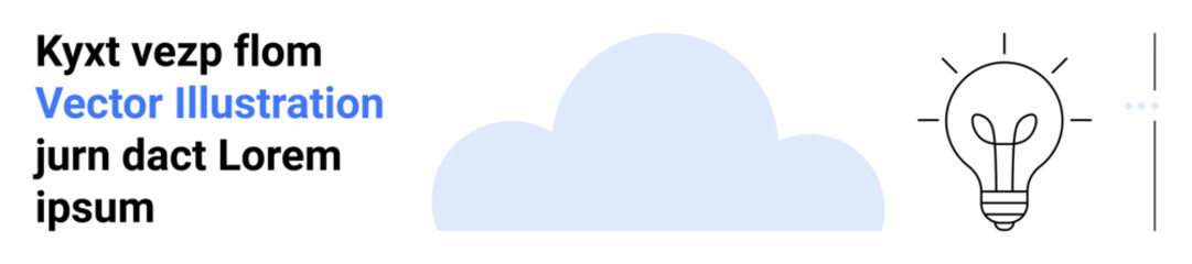 Cloud and light bulb with glowing effect signify innovation, creativity, connectivity, sustainability, technology. Ideal for brainstorming, cloud computing, energy solutions, web design simple