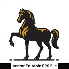 A horse  Standing with one leg raised