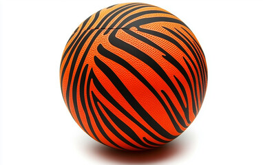 A Bold and Bright Basketball Isolated on White Background.