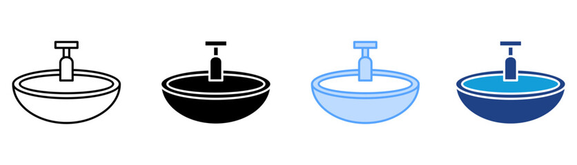 Sink Icon Set Multiple Style Collection