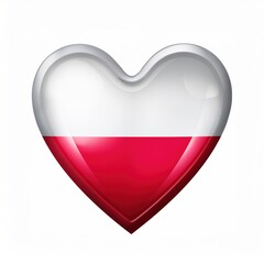 Obraz premium Heart-shaped polish flag symbolizing love for poland