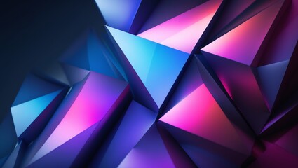 Obraz premium Cyberpunk-Inspired Low Poly Geometry with Vibrant Colors