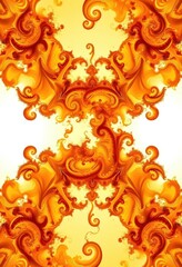 Intricate, swirling amber fractal patterns loop seamlessly, creating a warm, abstract background, psychedelic, graphic, universe