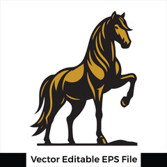 A horse  Standing with one leg raised