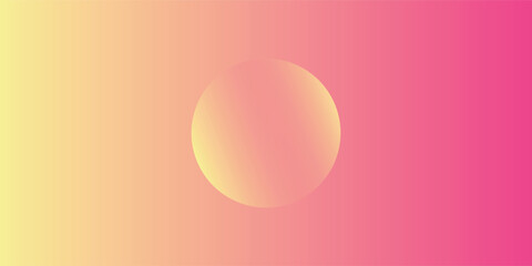 Minimalist banner background, pastel colorful, pink and yellow gradations. Circle effect style geometric, abstract background.