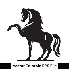 A horse  Standing with one leg raised