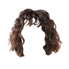 Hairstyle try on. Beautiful wavy female hair isolated on white