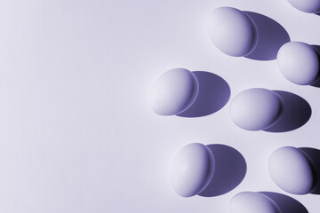 Easter eggs puprle gradient color copy space for text