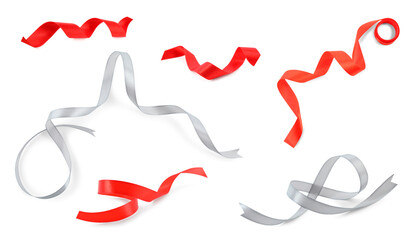Beautiful color ribbons isolated on white, set