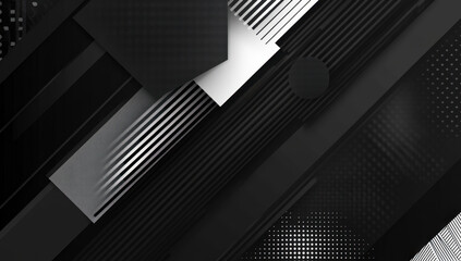 Obraz premium Dark deep black dynamic abstract background with diagonal lines. Modern creative halftone premium gradient. 3d cover of business presentation banner. 