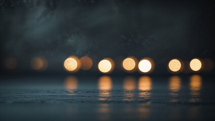 Soft glowing lights create a warm atmosphere in a dimly lit space during evening hours