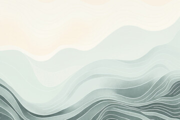 Abstract waves green beige  png overlay effect, transparent background