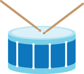 Snare Drum Blue color with Drumsticks icon.