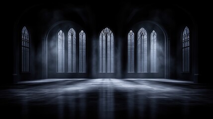 Dark gothic cathedral interior