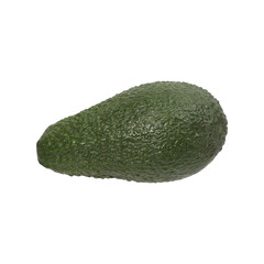 Single Fresh Avocado Isolated on White Background in Close-Up View, isolated png background.