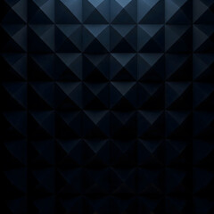 Fototapeta premium Dark geometric pattern with a grid of raised, pyramid-like shapes, creating an intricate, three-dimensional effect under dynamic lighting. Generative AI