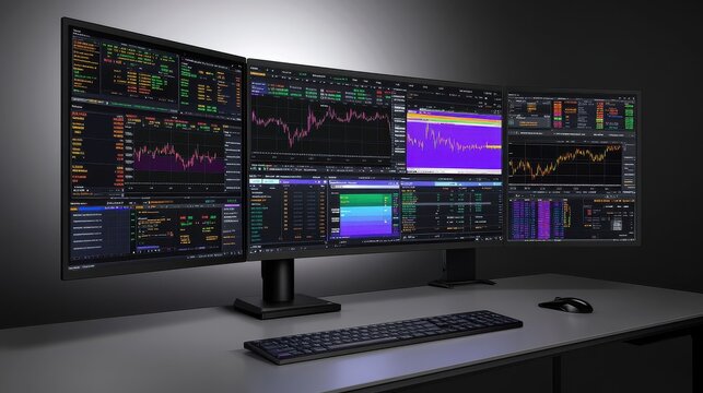 Vibrant Trading Screen with Colorful Market Data