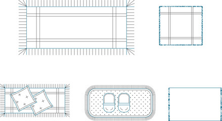 vector sketch illustration silhouette design of carpet for interior decoration of living room and family room