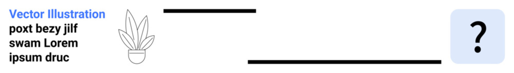 Potted plant with sharp, pointy leaves paired with a bold question mark in soft colors. Ideal for environmental themes, curiosity, modern aesthetics, eco-consciousness, design prompts, branding