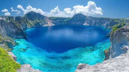 Fototapeta premium majestic wonders of Yellowstone, where geothermal features, erupting geysers, wildlife, and beauty unite to form an awe-inspiring, timeless spectacle