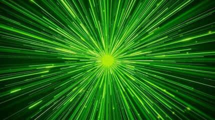 Green abstract burst with tropical plant texture and vibrant foliage design.