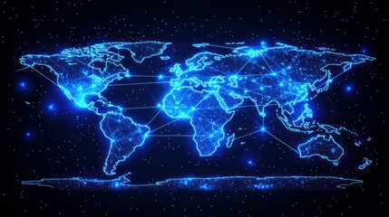 Global Network: A Futuristic Visualization of Worldwide Interconnectivity