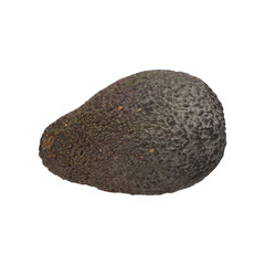 Close-Up Display of a Fresh Ripe Avocado Against White Background, isolated png background.