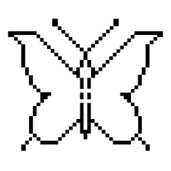 Fototapeta premium a pixelated illustration of a butterfly with symmetrical wing pattern