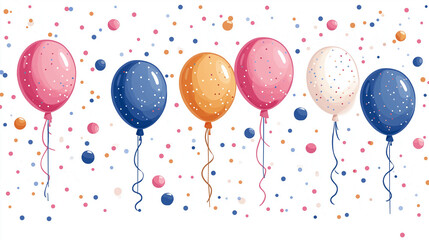 Colorful balloons and confetti create a festive atmosphere perfect for celebration and joyful gatherings during special events