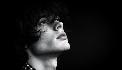 Youthful Gaze, Monochrome Portrait