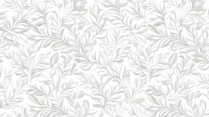 Seamless gray floral pattern; elegant leaves design; white background; textile, wallpaper, website use