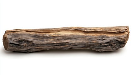 Rustic Wooden Log Isolated on White Background for Natural Decor or Craft Projects