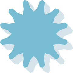 blue large icon on white background with shadows to put in web and merch designs