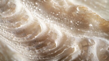 Fototapeta premium Abstract Close Up of Seashell Surface with Wave Like Ridges and Sparkling Light Spots Texture
