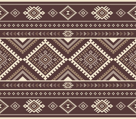 Southwestern Tribal geometric seamless pattern, Aztec, Navajo and Native American style ethnic design for fabric print