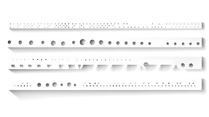Professional Horizontal Dividers with Diagonal Borders and Holes for Design Projects
