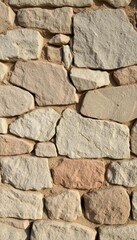 Obraz premium Ancient weathered stone wall texture, rough surface, aged stone blocks, stone blocks, brown, uneven
