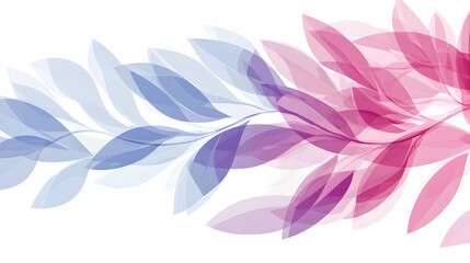 Pink and blue leaves flowing design, nature background, website header, decorative element