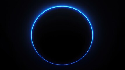 Crafting a cosmic illusion with a glowing blue halo against a deep black void, evoking a sense of mystery and technological wonder in a captivating symmetrical layout