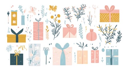 Assorted Gifts and Presents Displayed with Craft Paper Envelopes for Special Occasions