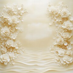 Fototapeta premium Artistic rendition of a rose garden composition with delicate texture design