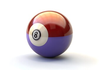 Eight Ball in Focus: A glossy, perfectly round eight ball from a game of billiards sits isolated. The ball is rendered in vivid detail, casting a soft shadow, ready for the next shot