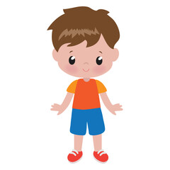 Cute little boy vector cartoon illustration