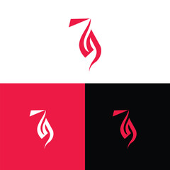 Abstract Red Logo Design on Three Backgrounds for Branding Purposes