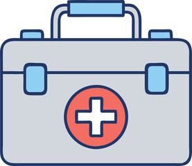 Obraz premium Medical First Aid Box Case Kit – Stock Illustration of Emergency Health Supplies