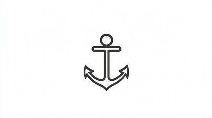 Simple Anchor Line Icon.