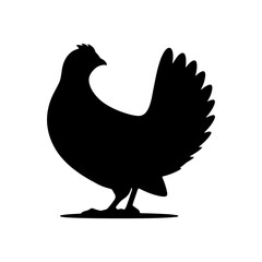 Ruffed grouse silhouette vector flat illustration design.